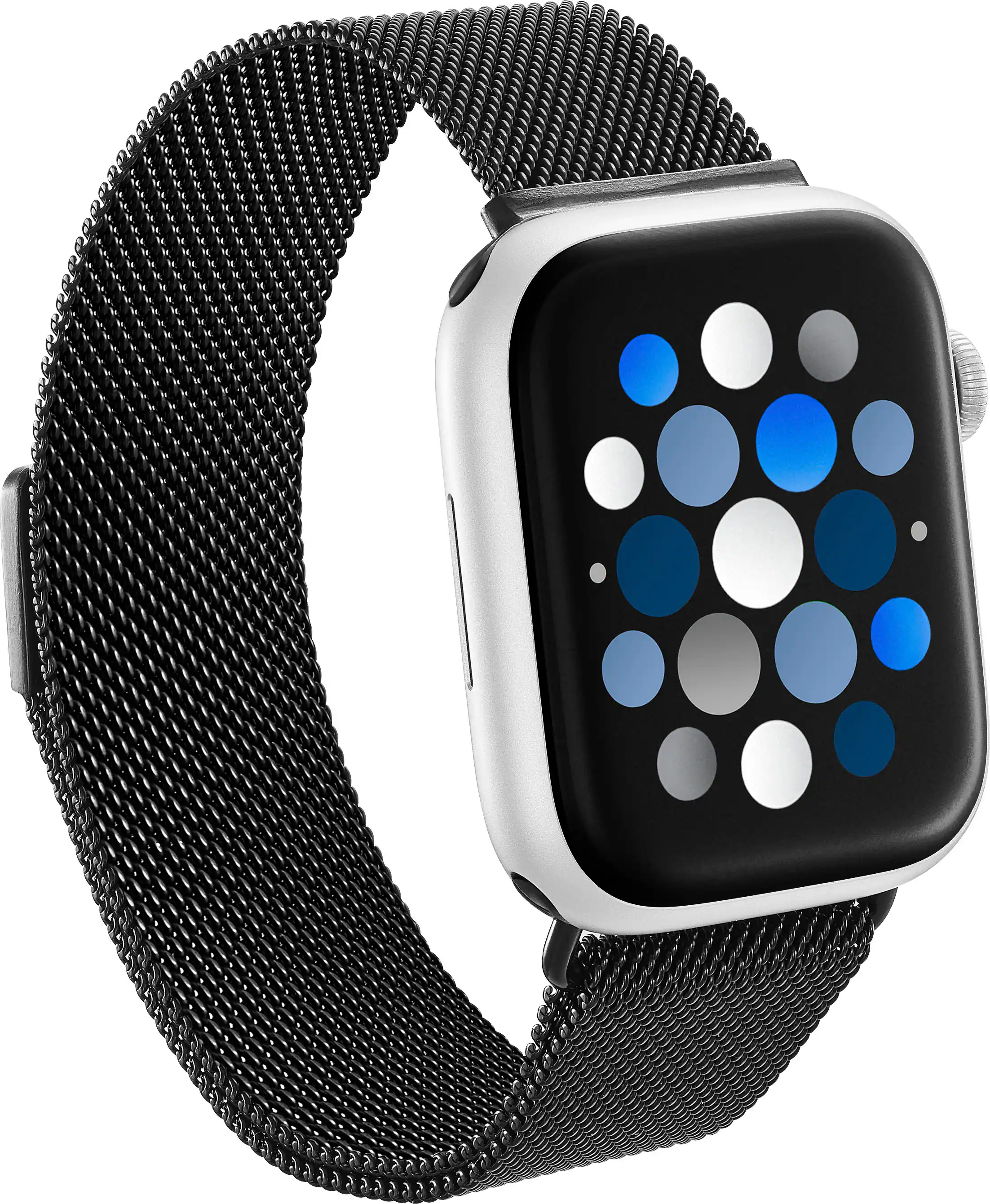 Angle. Insignia™ - Stainless Steel Mesh Band for Apple Watch 42mm, 44mm, 45mm, 49mm, SE, Ultra and Ultra 2 49mm - Black.