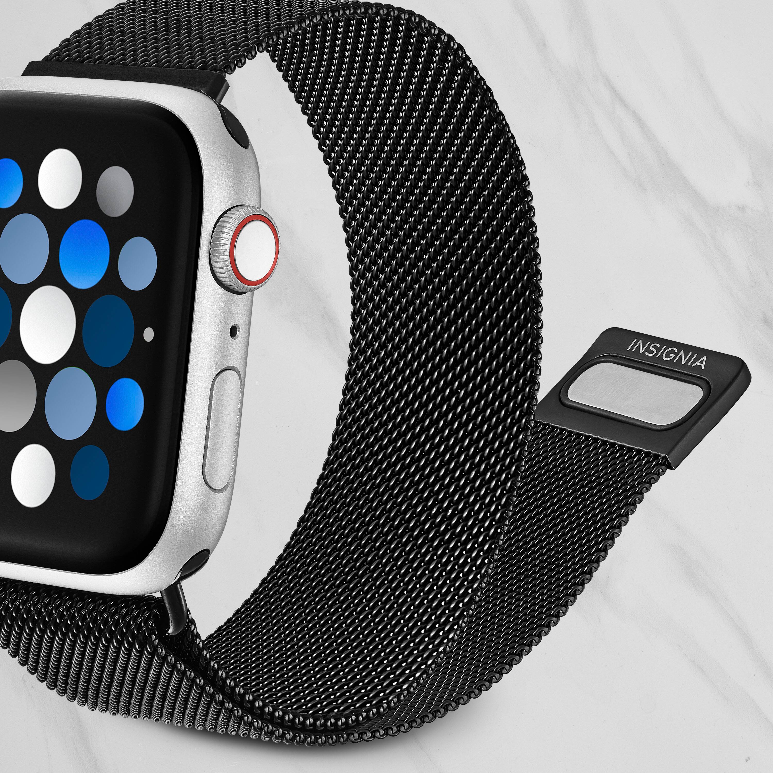 Alt View 15. Insignia™ - Stainless Steel Mesh Band for Apple Watch 42mm, 44mm, 45mm, 49mm, SE, Ultra and Ultra 2 49mm - Black.
