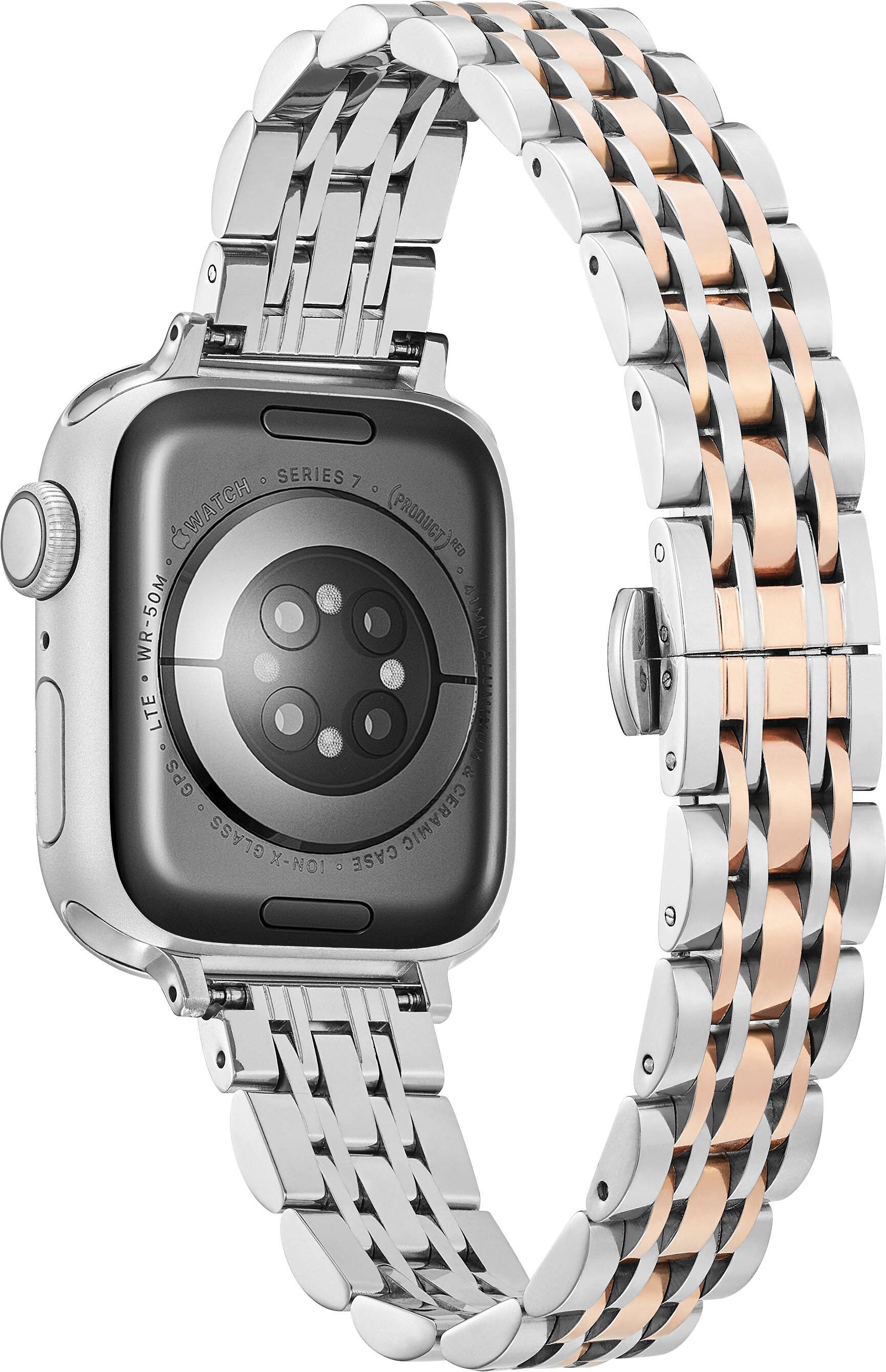 Alt View 12. Insignia™ - Stainless Steel Link Band for Apple Watch 38mm, 40mm, 41mm and SE - Silver & Rose Gold.
