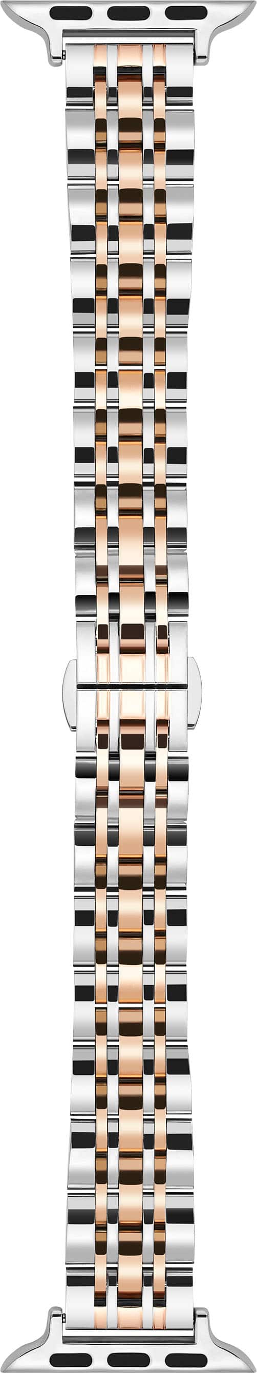 Alt View 13. Insignia™ - Stainless Steel Link Band for Apple Watch 38mm, 40mm, 41mm and SE - Silver & Rose Gold.