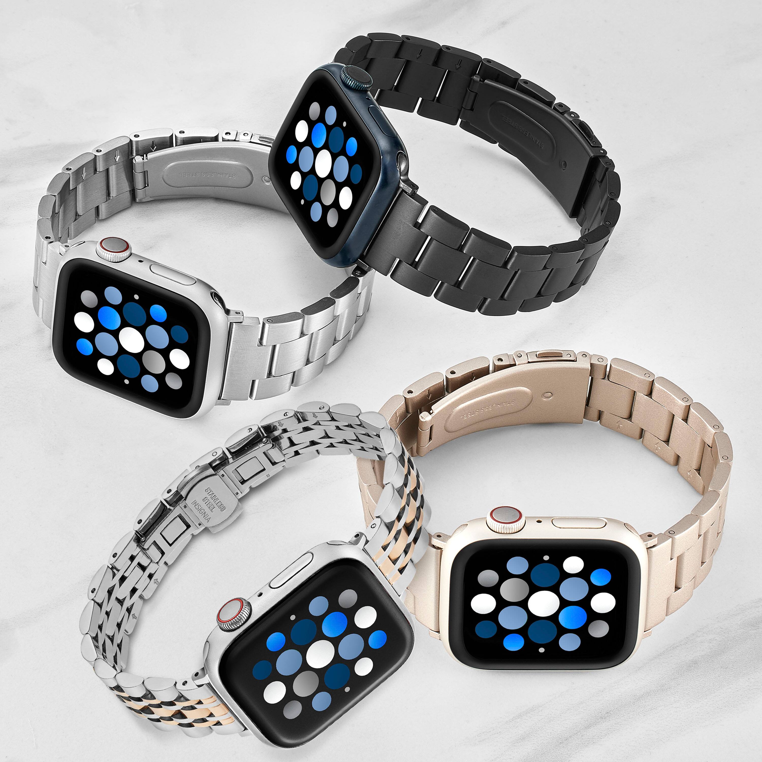 Alt View 18. Insignia™ - Stainless Steel Link Band for Apple Watch 38mm, 40mm, 41mm and SE - Silver & Rose Gold.