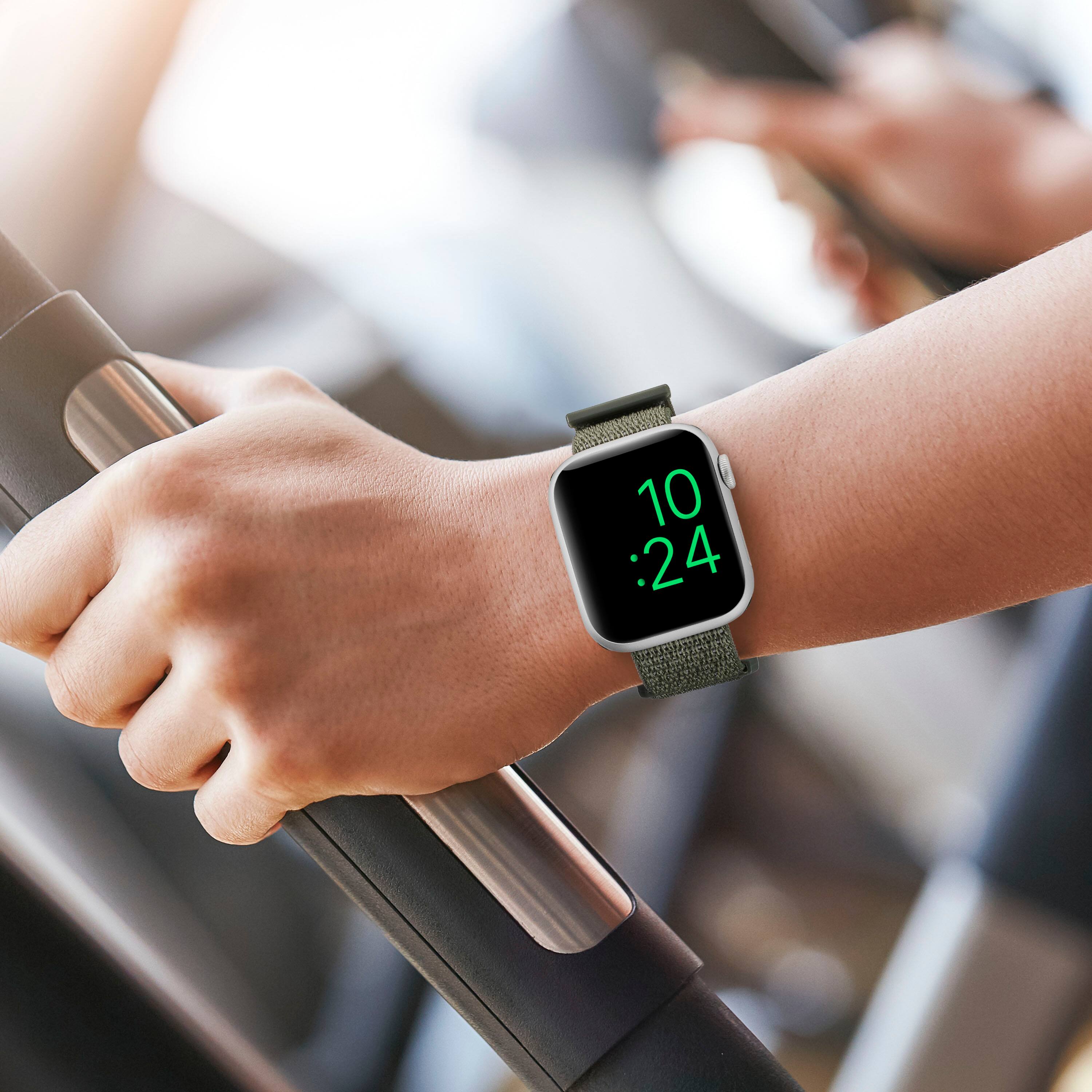 Alt View 14. Insignia™ - Active Nylon Band for Apple Watch 42mm, 44mm, 45mm, SE, Ultra 49mm and Ultra 2 49mm - Olive Green.