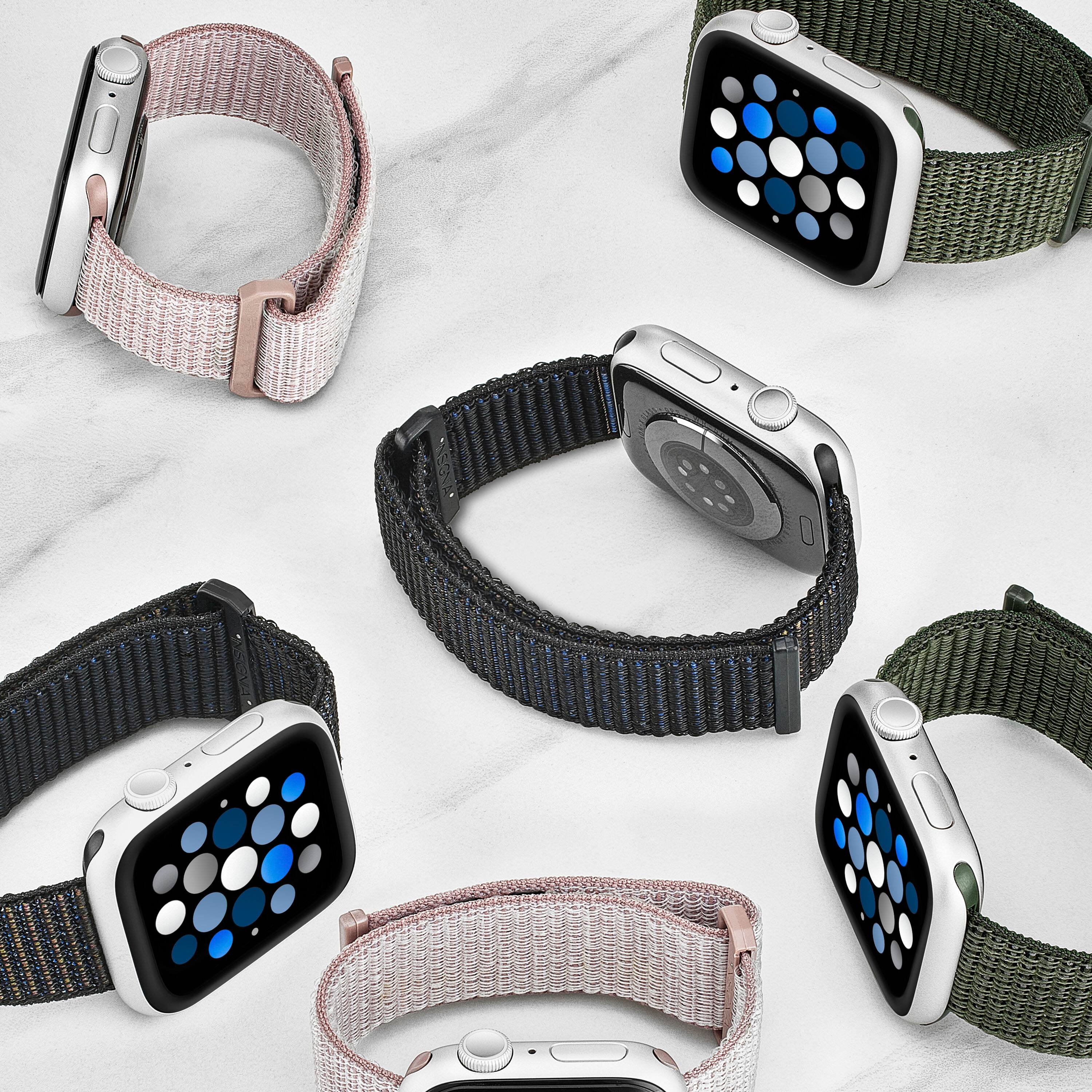 Alt View 18. Insignia™ - Active Nylon Band for Apple Watch 42mm, 44mm, 45mm, SE, Ultra 49mm and Ultra 2 49mm - Olive Green.