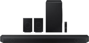 Samsung - Q series 11.1.4 ch. Wireless Dolby Atmos Soundbar + Rear Speakers w/ Q-Symphony- Titan Black. - Black - Front_Zoom