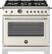Front. Bertazzoni - 36" Heritage Series range - Gas Oven - 6 brass burners - Ivory.