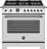 Front. Bertazzoni - 36" Heritage Series range - Gas Oven - 6 brass burners - Stainless Steel.
