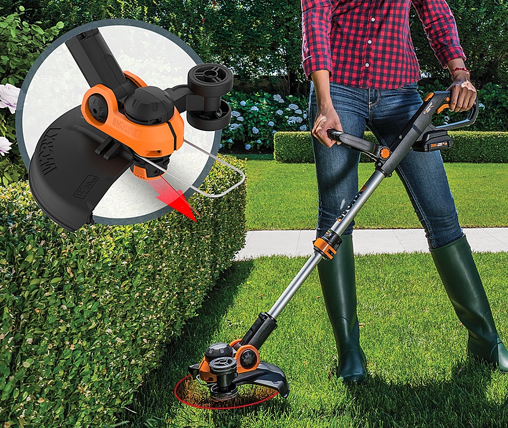 WORX 20V 12 Cordless Straight Shaft Grass Trimmer (1 x 2.0 Ah Battery and  1 x Charger) Black WG170.2 - Best Buy