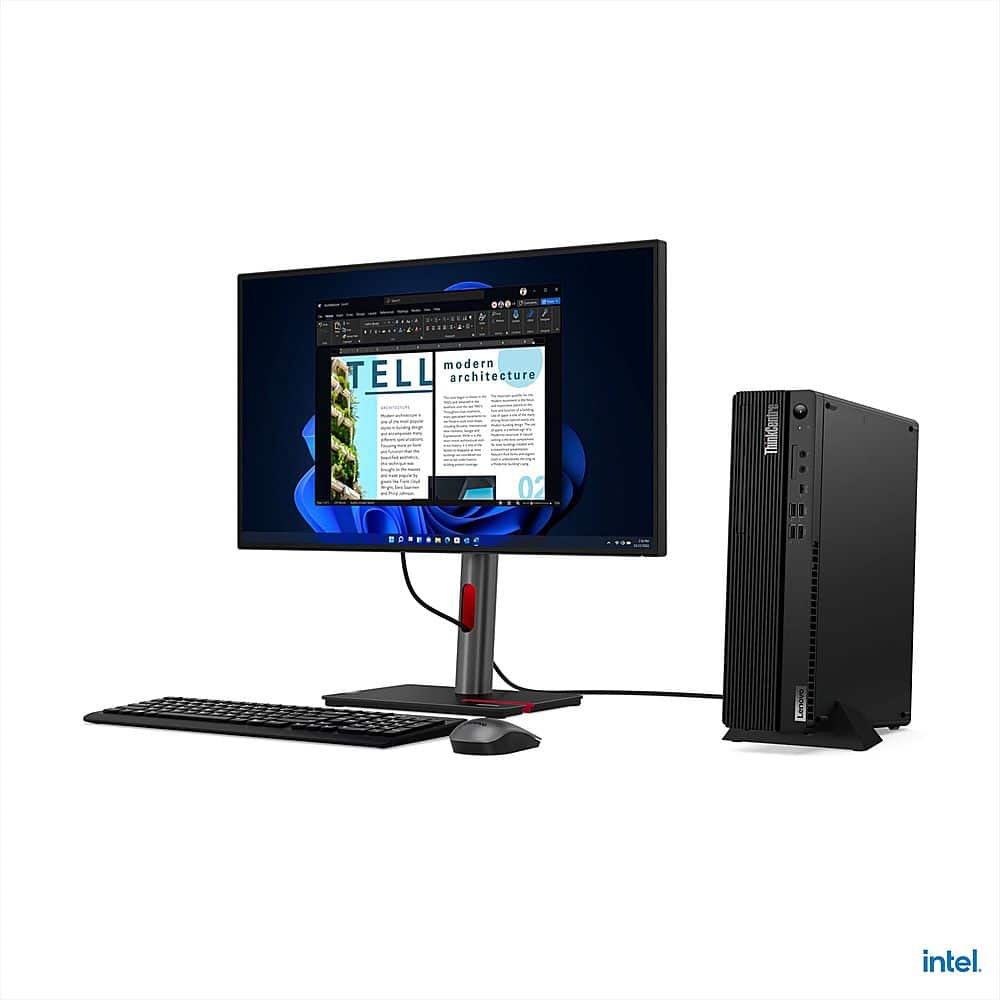 Back View: Lenovo - ThinkCentre M70s Gen 4 Desktop - Intel Core i7-13700 16GB Memory - 512GB SSD - Black