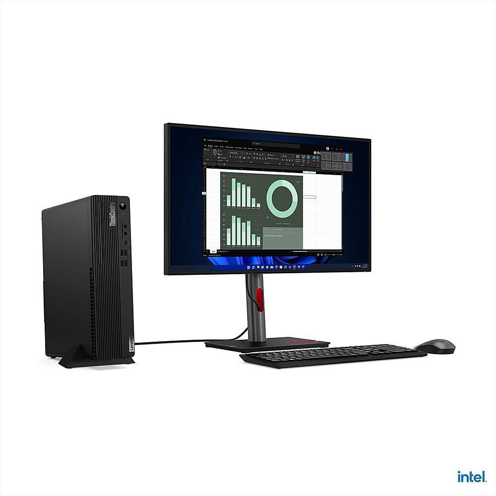 Left View: Lenovo - ThinkCentre M70s Gen 4 Desktop - Intel Core i7-13700 16GB Memory - 512GB SSD - Black