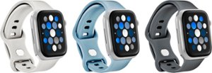 Best Buy essentials™ - Silicone Band for Apple Watch 38mm, 40mm and 41mm (3-Pack) - Starlight, Blue/Gray and Gray - Angle_Zoom