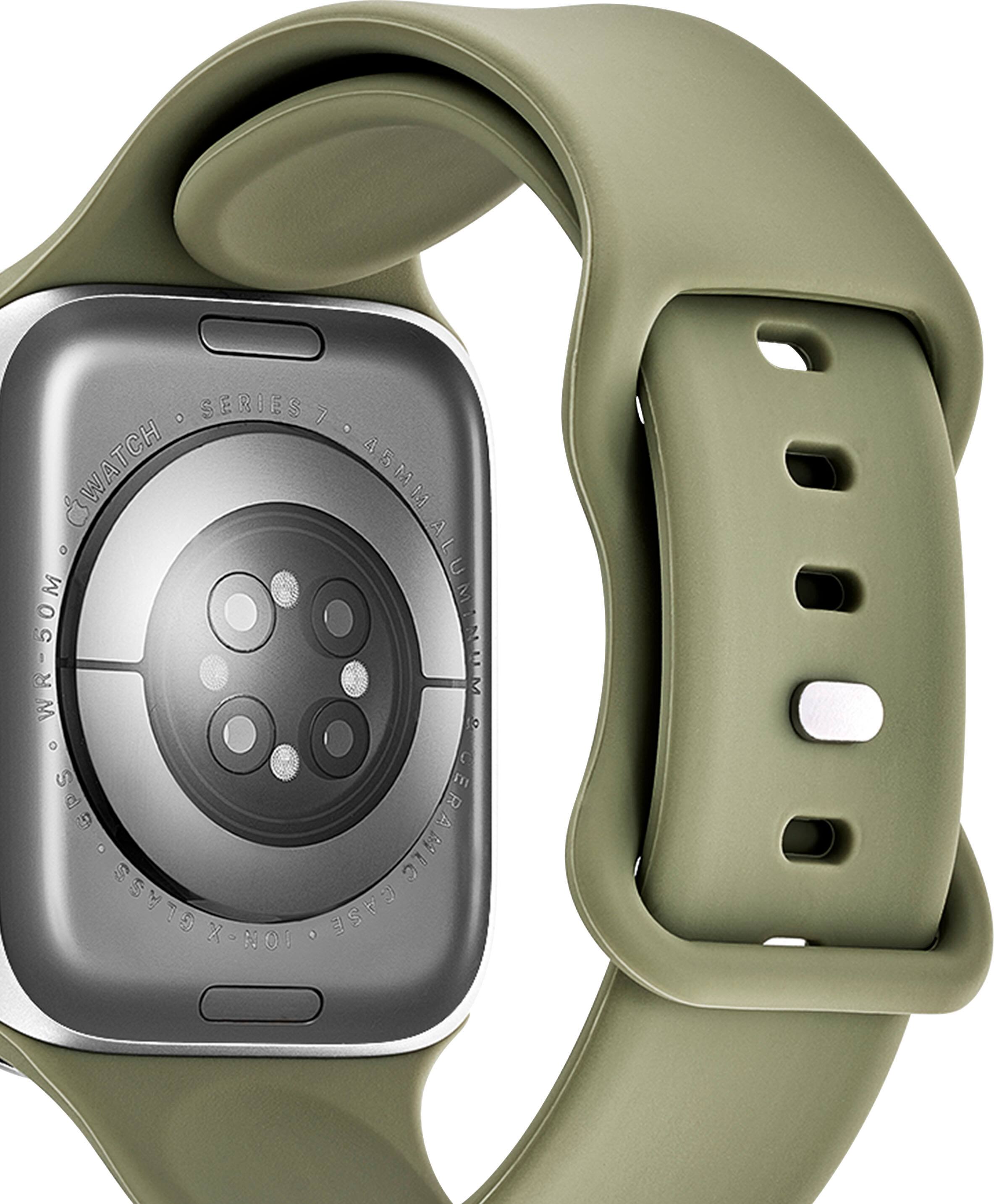 Alt View 15. Best Buy essentials™ - Silicone Band for Apple Watch 42mm, 44mm, 45mm, SE, Ultra 49mm and Ultra 2 49mm (3-Pack) - Navy, Green and Black.