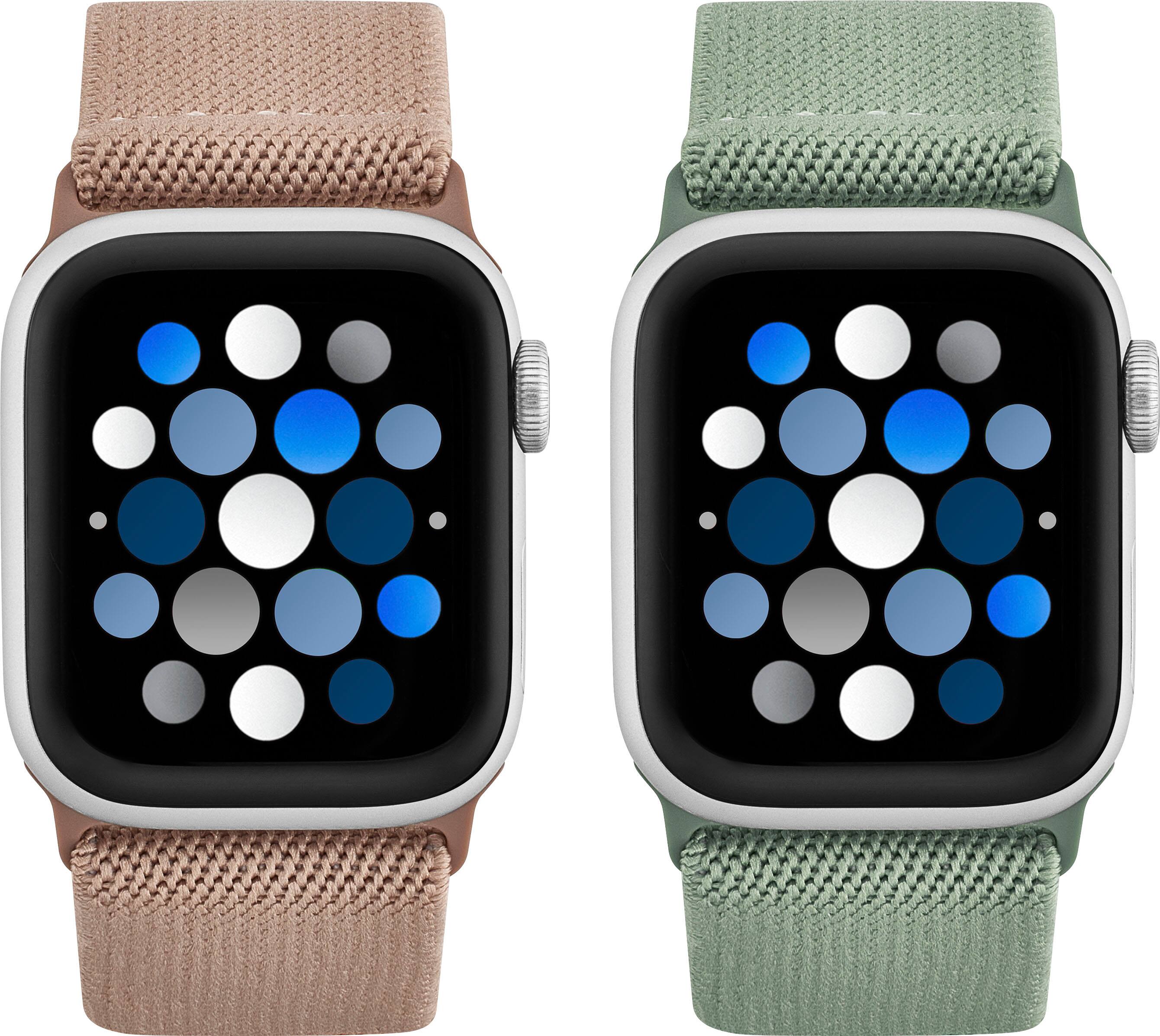 Alt View 11. Best Buy essentials™ - Nylon Band for Apple Watch 38mm, 40mm, 41mm, and SE (2-Pack) - Rose Gold and Eucalyptus.