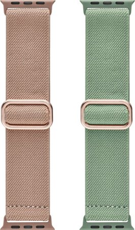 Best Buy essentials™ - Nylon Band for Apple Watch 38mm, 40mm, 41mm, and SE (2-Pack) - Pink & Olive_4
