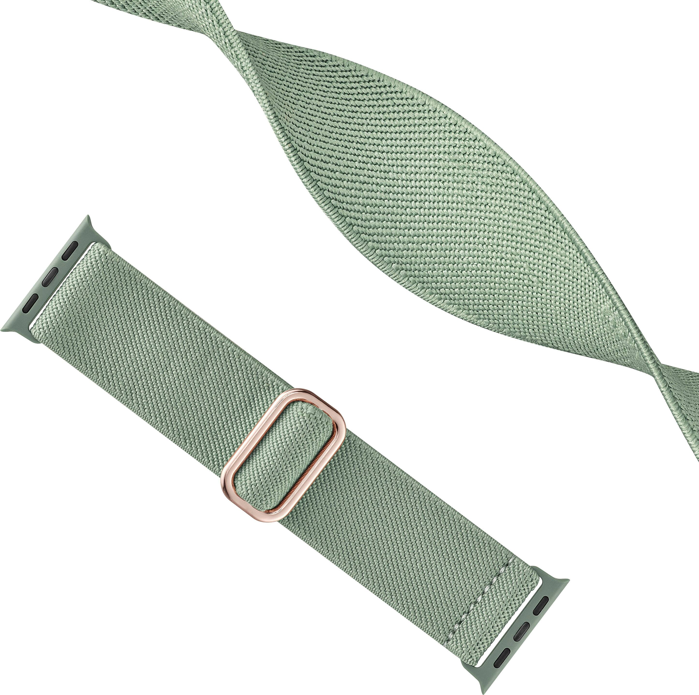 Alt View 16. Best Buy essentials™ - Nylon Band for Apple Watch 38mm, 40mm, 41mm, and SE (2-Pack) - Rose Gold and Eucalyptus.
