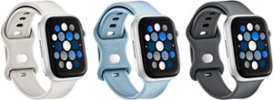 Best Buy essentials™ - Silicone Bands for Apple Watch 42mm, 44mm, 45mm, SE, Ultra 49mm and Ultra 2 49mm (3-Pack) - Starlight, Blue/Gray and Gray - Angle_Zoom