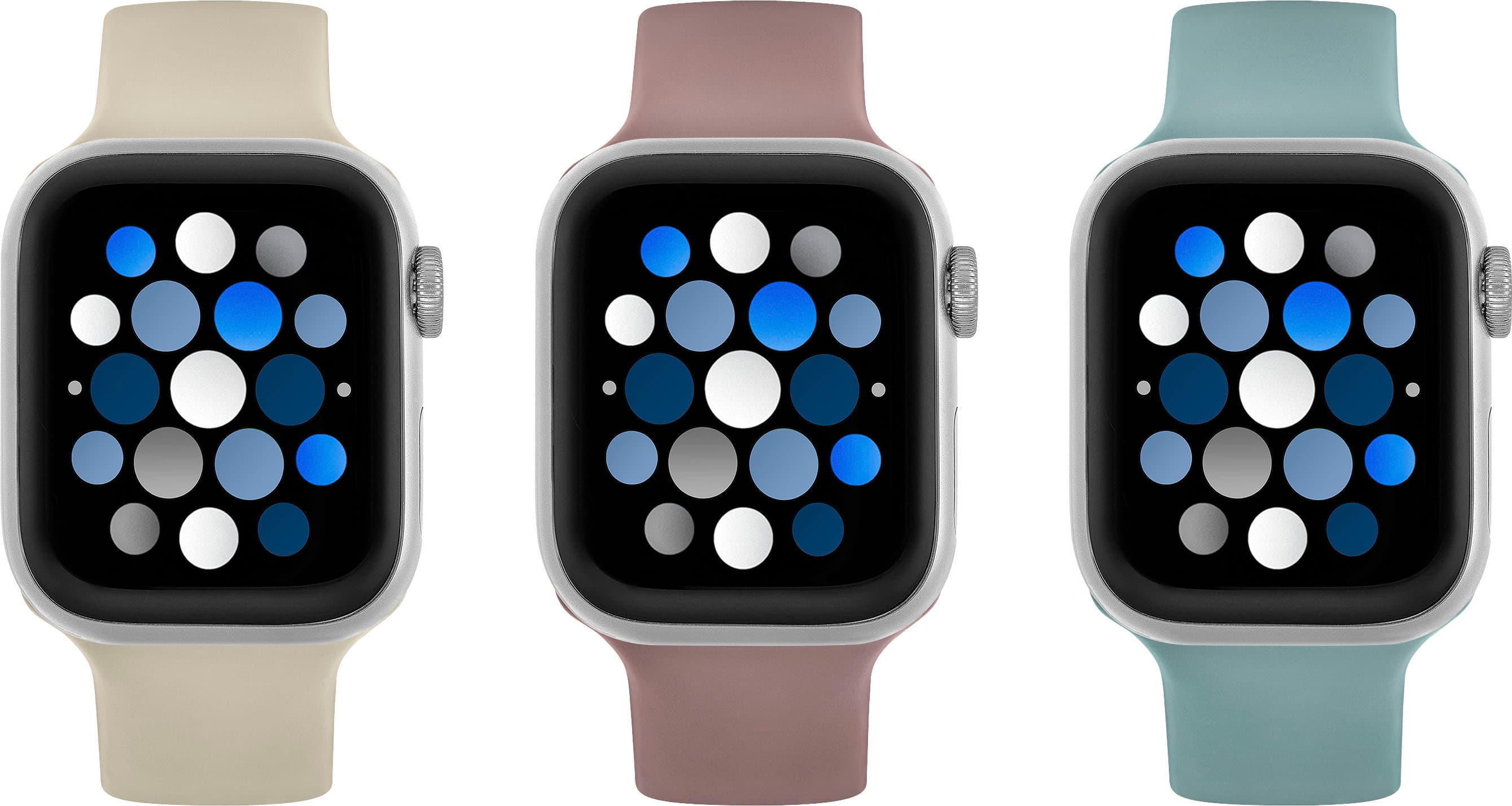 Alt View 11. Best Buy essentials™ - Silicone Bands for Apple Watch 38mm, 40mm and 41mm (3-Pack) - Cream, Cherry and Sage Green.