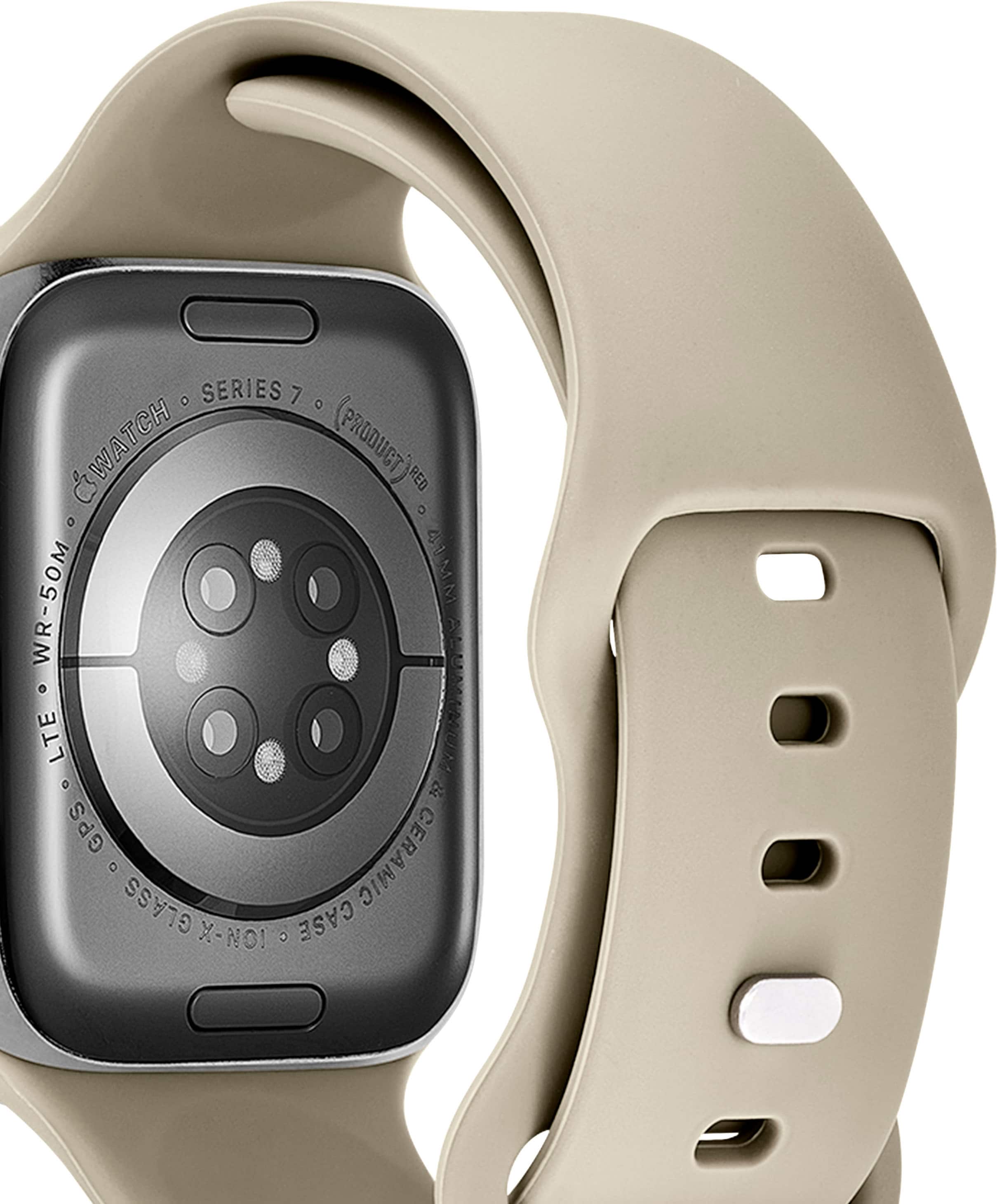 Alt View 15. Best Buy essentials™ - Silicone Bands for Apple Watch 38mm, 40mm and 41mm (3-Pack) - Cream, Cherry and Sage Green.