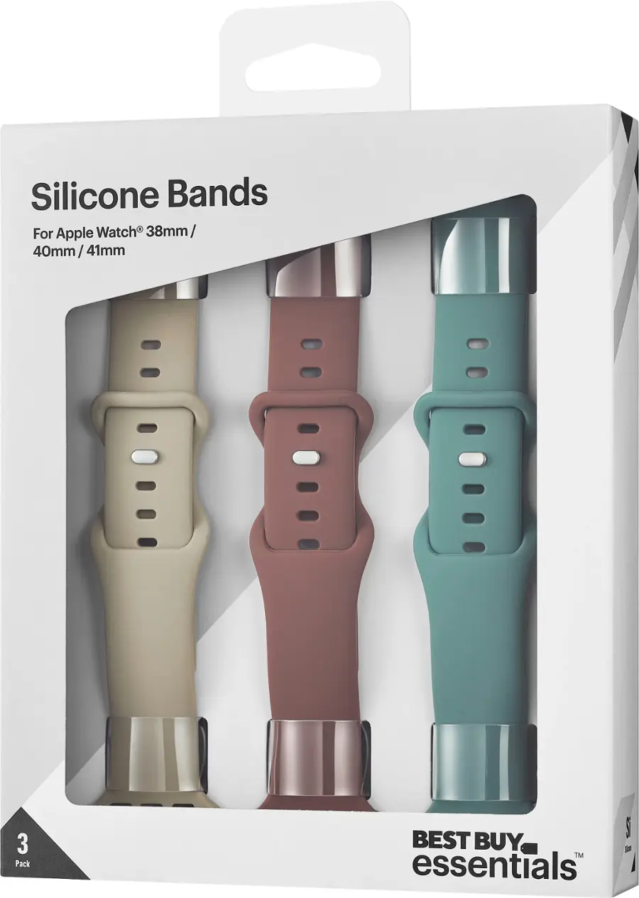 Alt View 17. Best Buy essentials™ - Silicone Bands for Apple Watch 38mm, 40mm and 41mm (3-Pack) - Cream, Cherry and Sage Green.