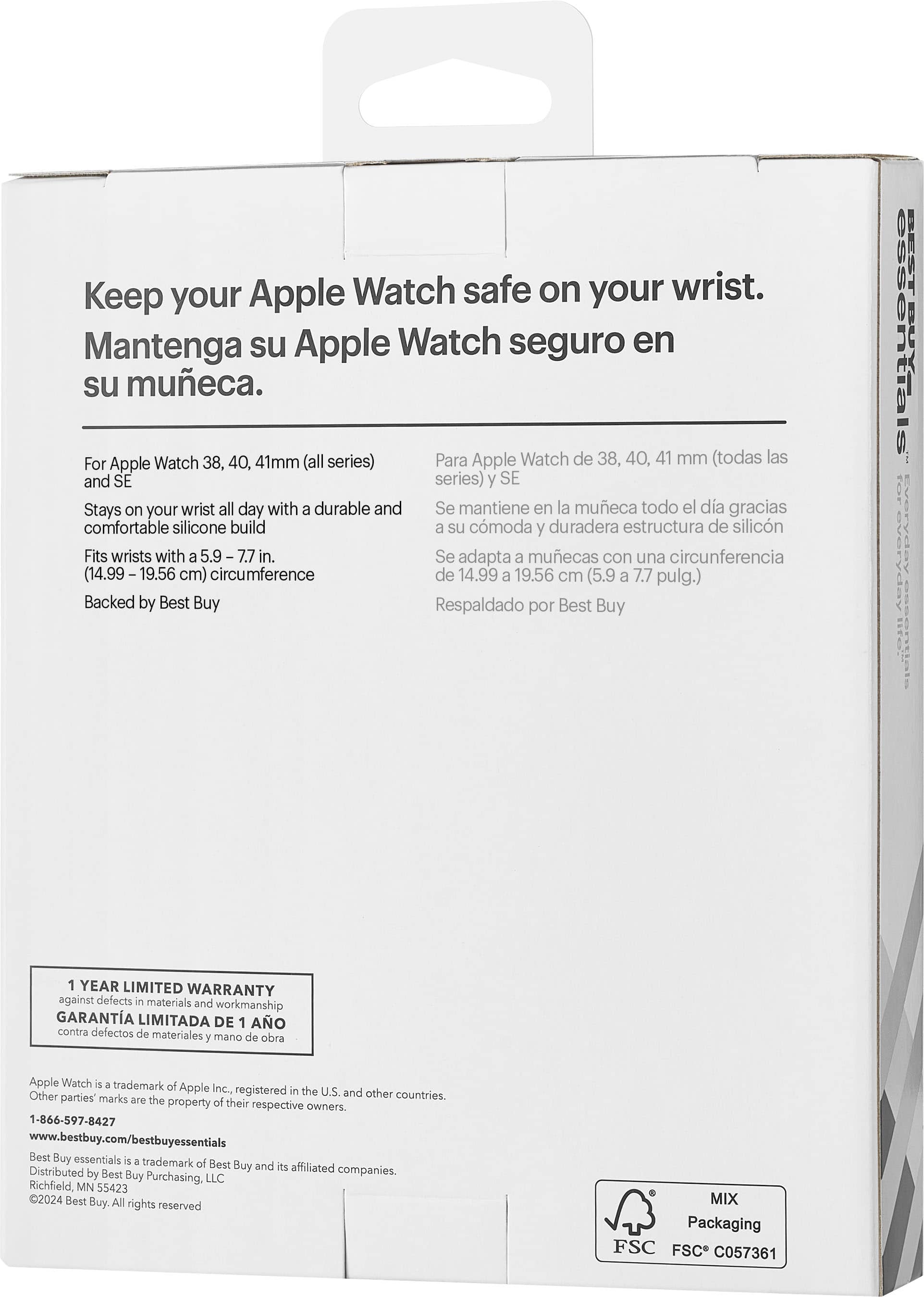 Alt View 18. Best Buy essentials™ - Silicone Bands for Apple Watch 38mm, 40mm and 41mm (3-Pack) - Cream, Cherry and Sage Green.
