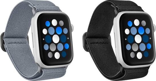 Best Buy essentials Nylon Band for Apple Watch 44mm 45mm SE 46mm Series 10 Ultra 49mm and Ultra 2 49mm 2 Pack Black Gray BE AWB45SNY2BG Best Buy
