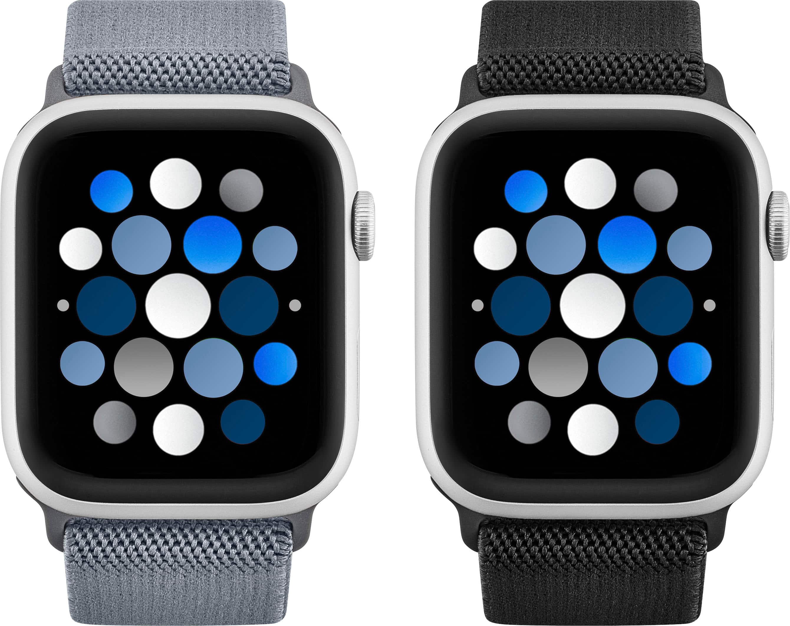 Alt View 11. Best Buy essentials™ - Nylon Band for Apple Watch 42mm, 44mm, 45mm, SE, Ultra 49mm and Ultra 2 49mm (2-Pack) - Black & Gray.