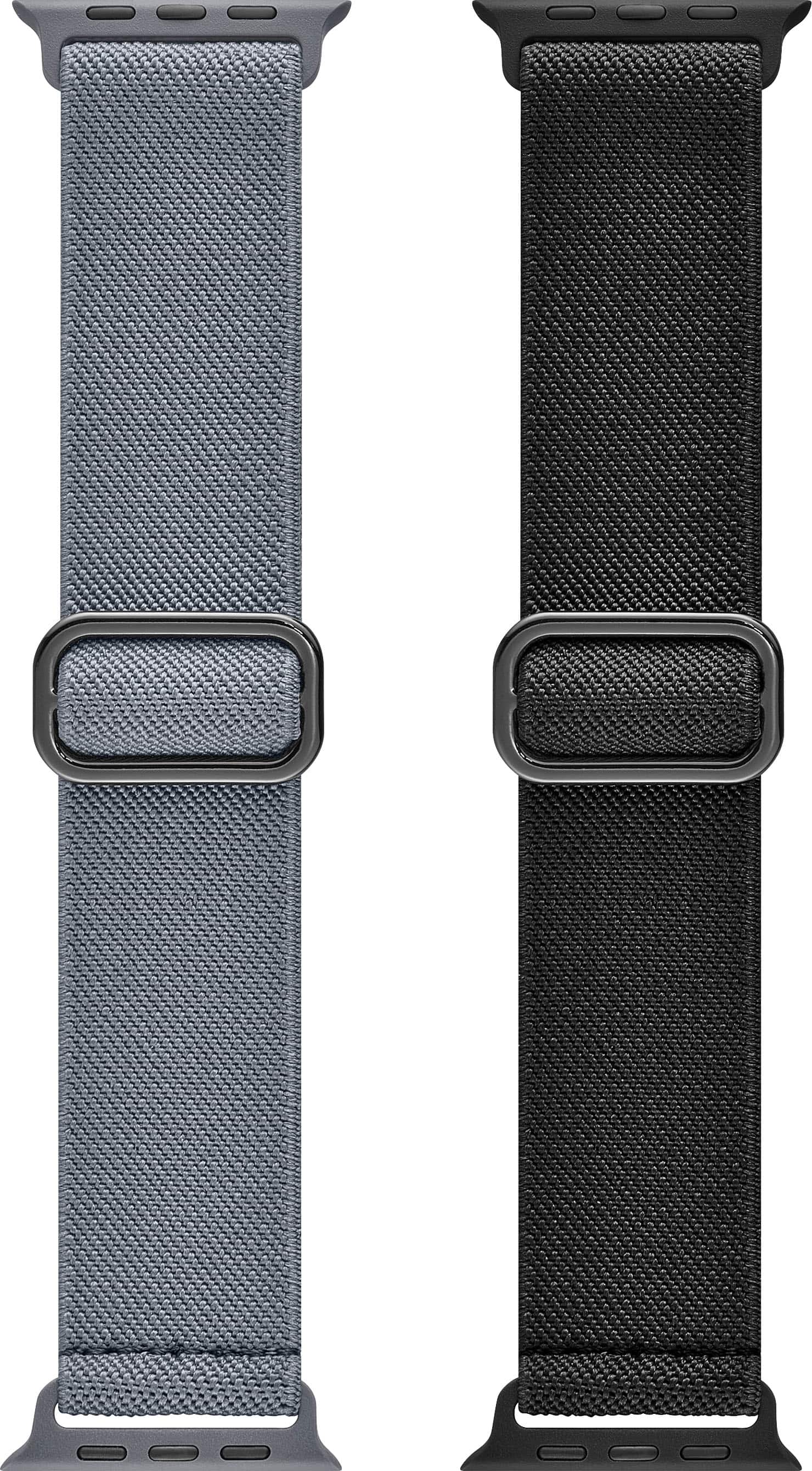 Alt View 13. Best Buy essentials™ - Nylon Band for Apple Watch 42mm, 44mm, 45mm, SE, Ultra 49mm and Ultra 2 49mm (2-Pack) - Black & Gray.