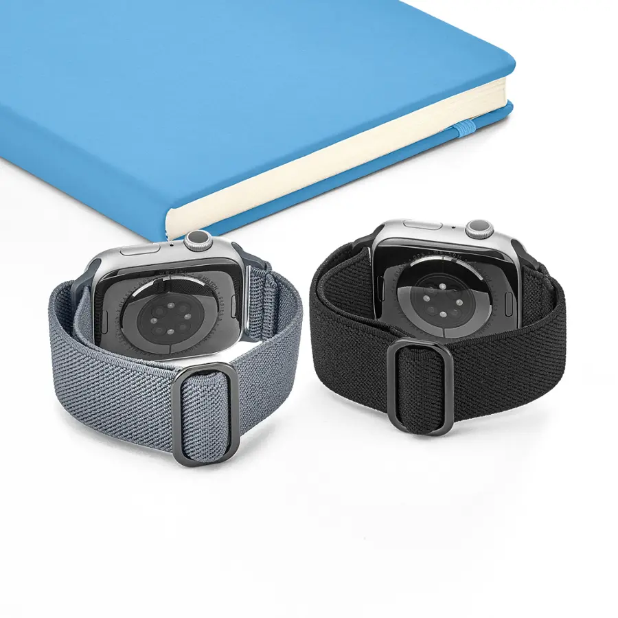 Alt View 14. Best Buy essentials™ - Nylon Band for Apple Watch 42mm, 44mm, 45mm, SE, Ultra 49mm and Ultra 2 49mm (2-Pack) - Black & Gray.