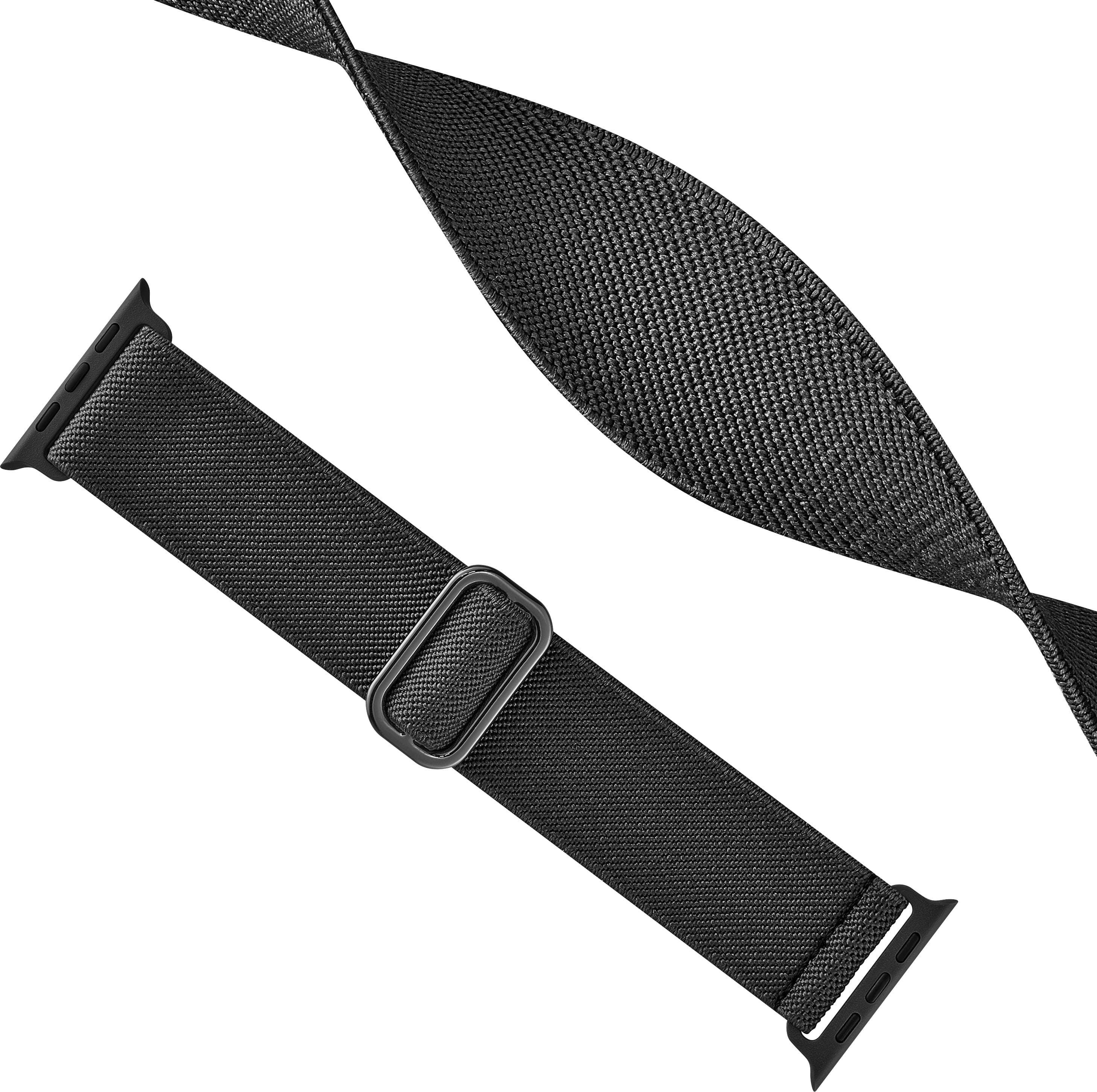 Alt View 16. Best Buy essentials™ - Nylon Band for Apple Watch 42mm, 44mm, 45mm, SE, Ultra 49mm and Ultra 2 49mm (2-Pack) - Black & Gray.