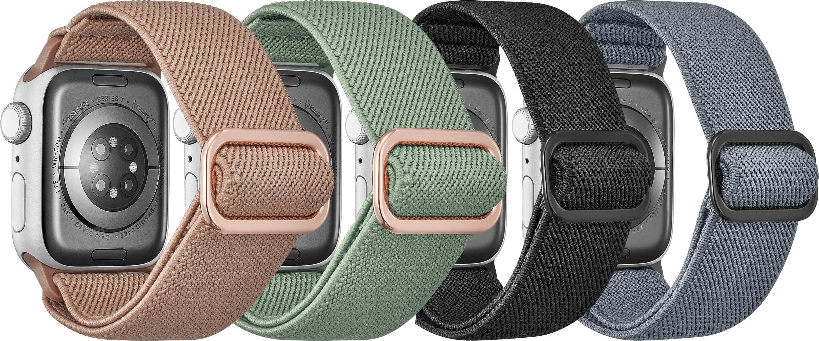 Alt View 17. Best Buy essentials™ - Nylon Band for Apple Watch 42mm, 44mm, 45mm, SE, Ultra 49mm and Ultra 2 49mm (2-Pack) - Black & Gray.
