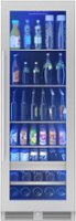 Zephyr - Presrv 24 in. 14-Bottle and 266-Can Single Zone Full Size Beverage Cooler - Stainless Steel/Glass - Front_Zoom