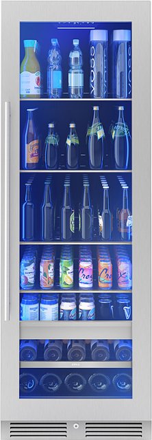Buy Cooler Stainless - 14-Bottle Zephyr Presrv in. Steel/Glass Beverage Best Size and Zone Full PRB24F01BG Single 24 266-Can