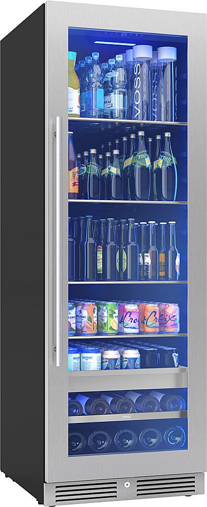 Alt View 15. Zephyr - Presrv 24 in. 14-Bottle and 266-Can Single Zone Full Size Beverage Cooler - Stainless Steel + Glass.