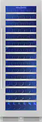 Zephyr - Presrv 24 in. 142-Bottle Built-In/Freestanding Single Zone Full Size Wine Cooler with Full-Extension Wood Racks - Stainless Steel/Glass - Front_Zoom