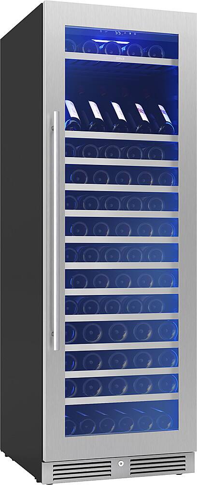 Alt View 15. Zephyr - Presrv 24 in. 142-Bottle Built-In/Freestanding Single Zone Full Size Wine Cooler with Full-Extension Wood Racks - Stainless Steel + Glass.