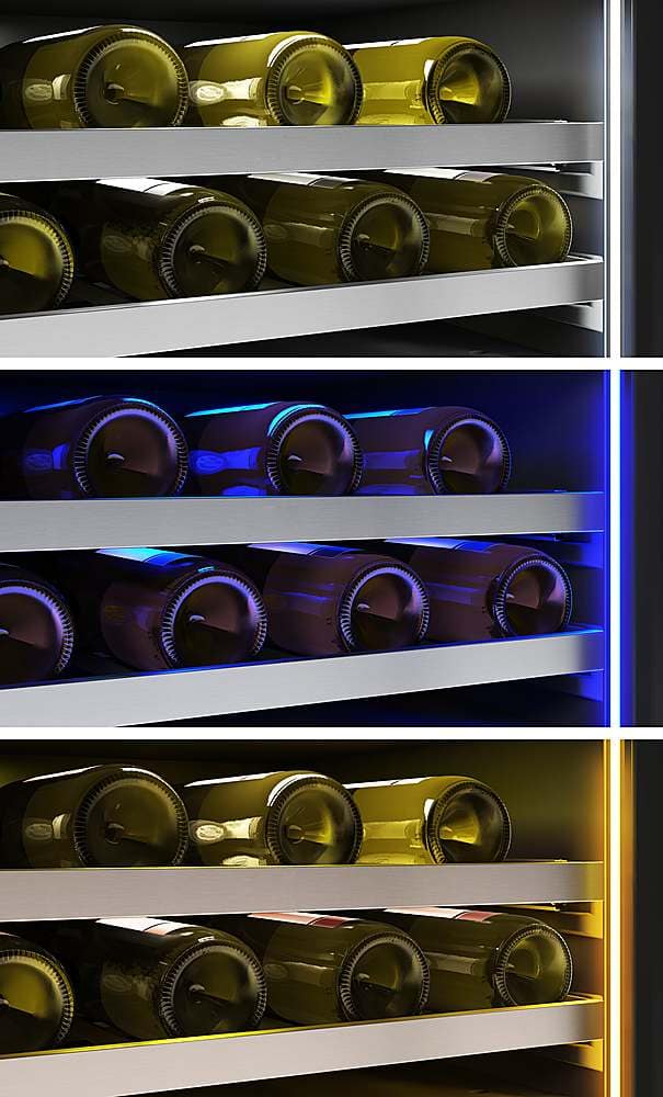 Alt View 21. Zephyr - Presrv 24 in. 142-Bottle Built-In/Freestanding Single Zone Full Size Wine Cooler with Full-Extension Wood Racks - Stainless Steel + Glass.