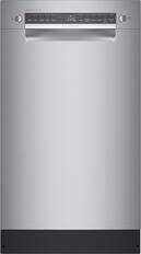 Front. Bosch - 300 Series 18" Front Control Smart Built-In Dishwasher with 3rd Rack and 46 dBA - Stainless Steel.
