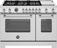 Bertazzoni - 48" Master Series range - Gas Oven - 6 brass burners + griddle - LP version - Stainless Steel - Front_Zoom