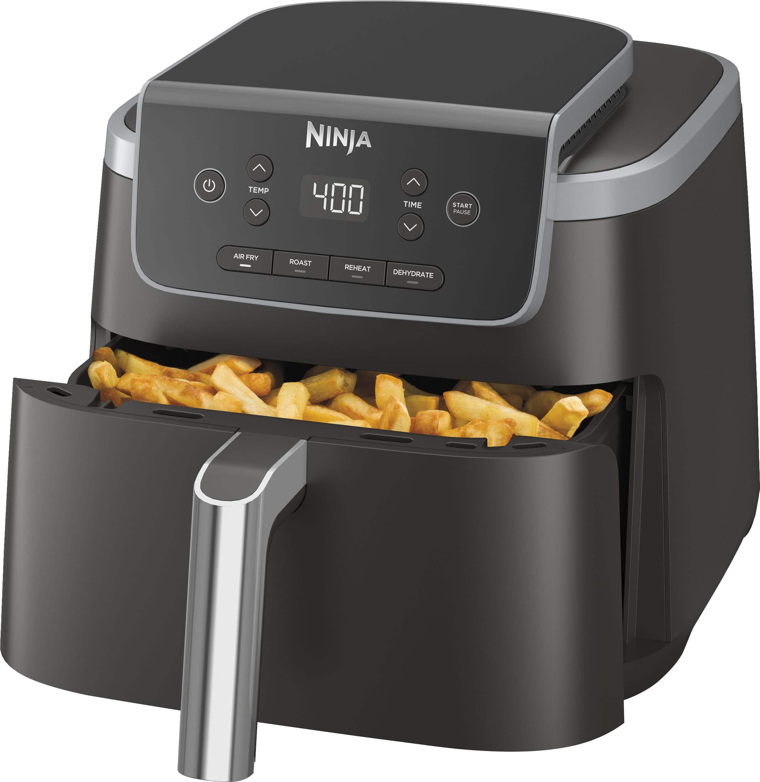 Front. Ninja - Air Fryer Pro 4-in-1 with 5 QT Capacity - Gray.