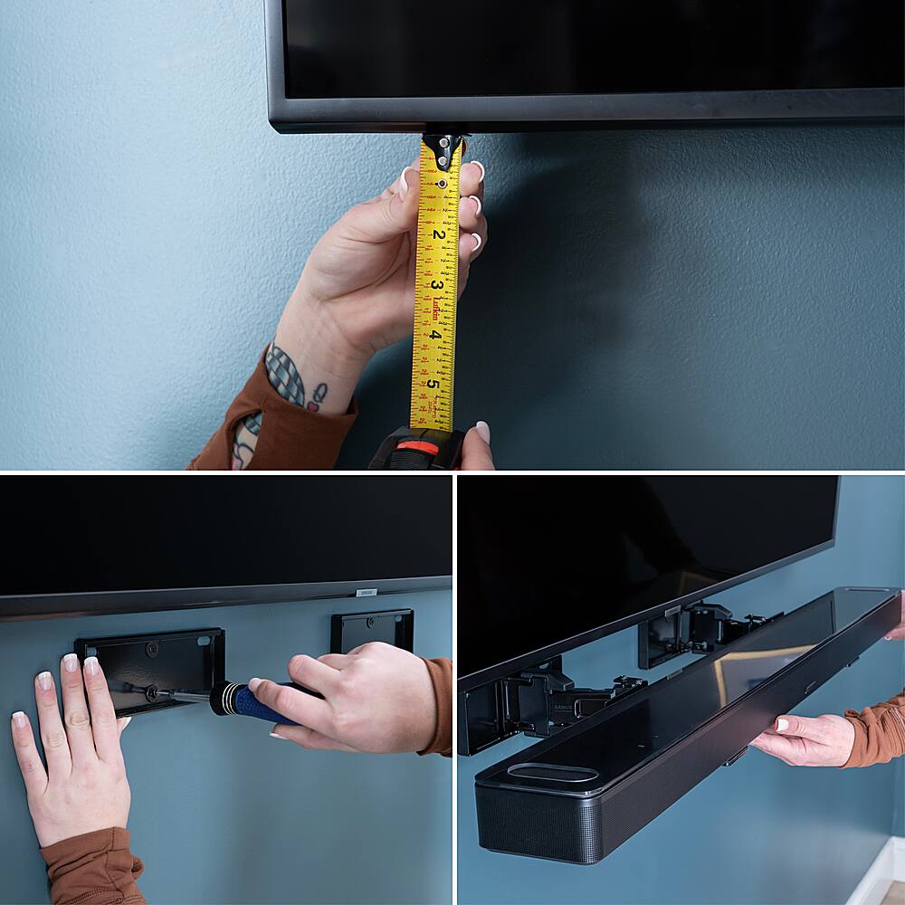 Back. Sanus - Universal Extendable Soundbar Wall Mount - Black.
