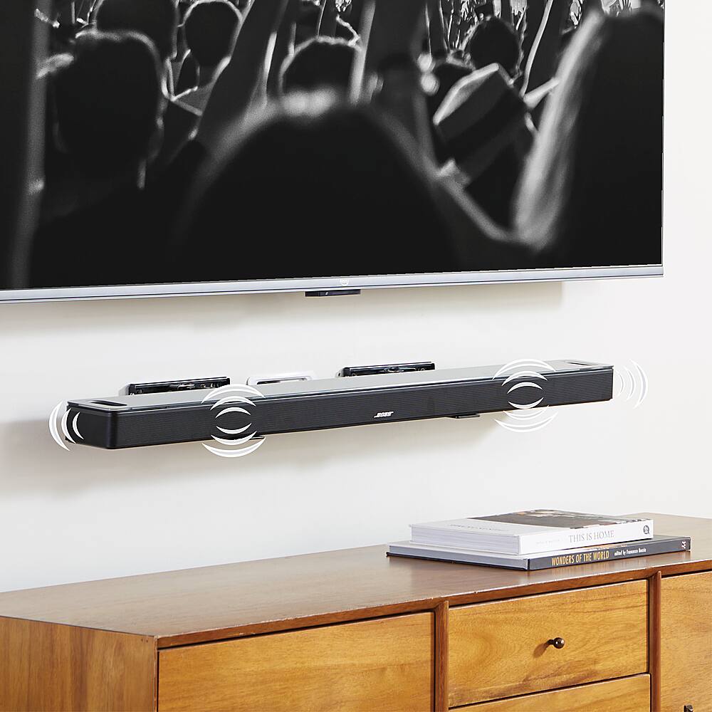 Left. Sanus - Universal Extendable Soundbar Wall Mount - Black.