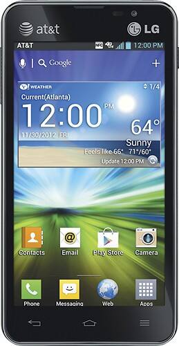 Front Standard. LG - Escape 4G with 4GB Cell Phone - Black (AT&T).