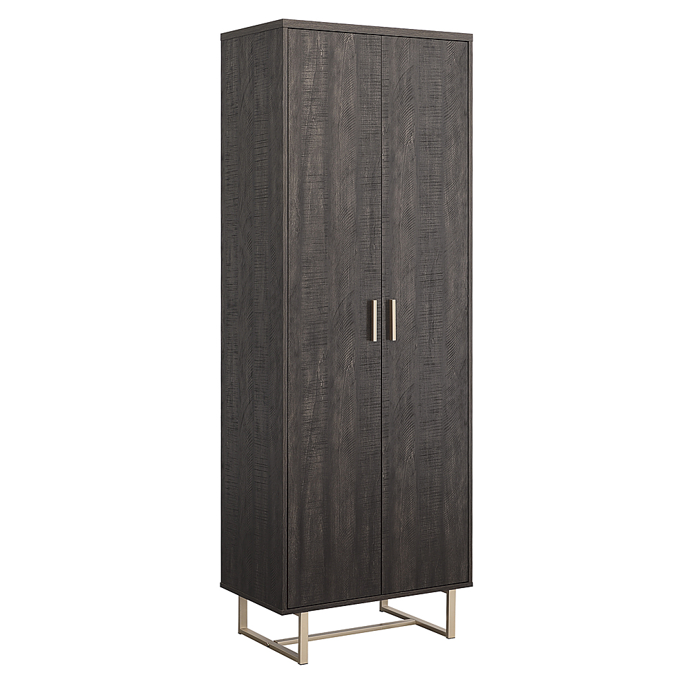 Sauder Two-Door Storage Cabinet in Blade Walnut