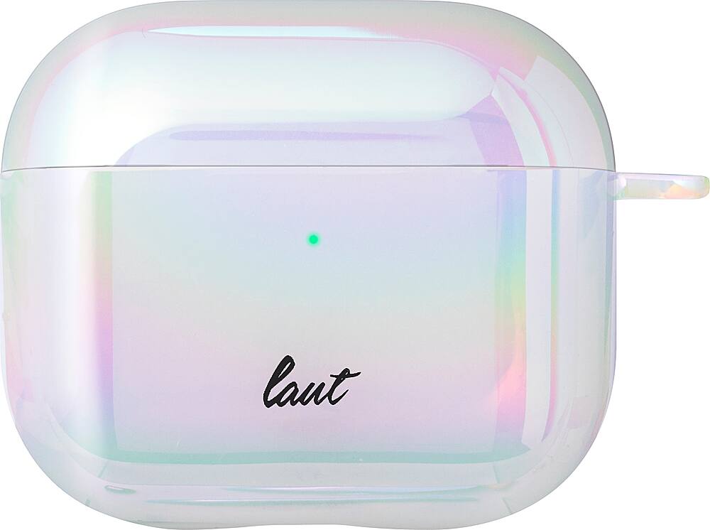 Angle. LAUT - Holo Case for Apple AirPods 3 - Pearl.