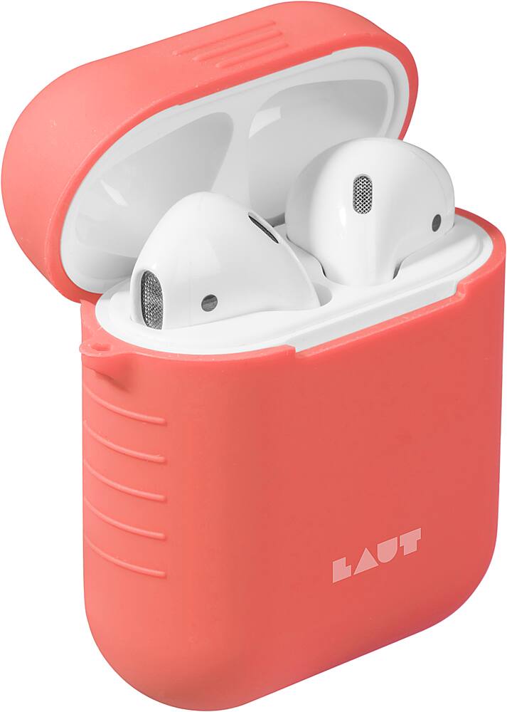 Angle. LAUT - Pod Case for Apple AirPods (1st & 2nd Generation) - Coral.