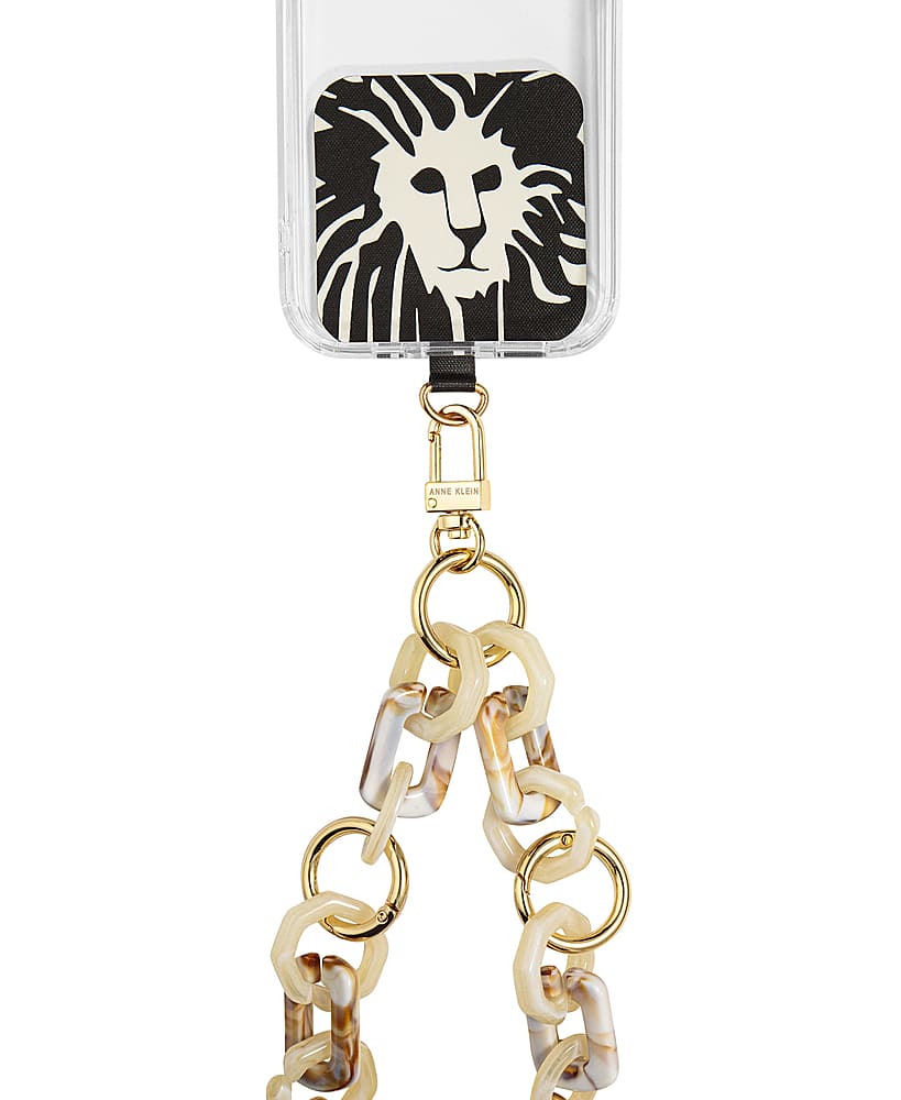 Angle View: Anne Klein - Acrylic Crossbody Chain for Apple iPhones - Ivory/Gold