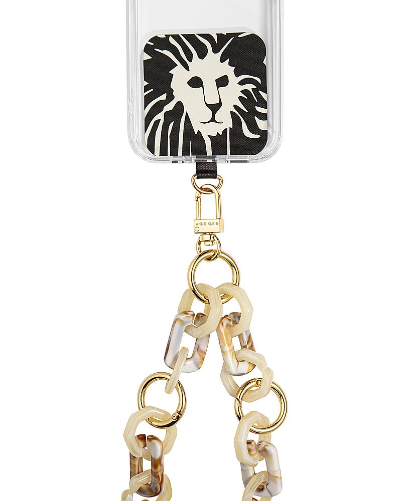 Angle. Anne Klein - Acrylic Crossbody Chain for Apple iPhones - Ivory/Gold.