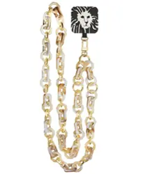 Anne Klein - Women's Acetate Crossbody iPhone Chain Compatible with all iPhone Cellphones - Ivory/Gold - Front_Zoom