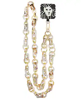 Anne Klein - Women's Acetate Crossbody iPhone Chain Compatible with all iPhone Cellphones - Ivory/Gold