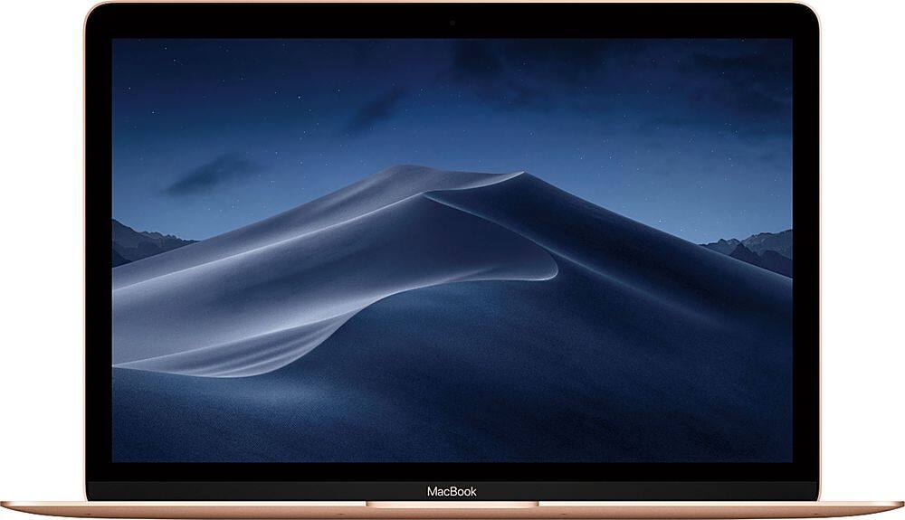 Front. Apple - Geek Squad Certified Refurbished MacBook 12" Retina Display - Intel Core m3 - 8GB Memory - 256GB Flash Storage - Gold.