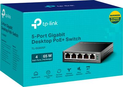 TP Link 5 Port Gigabit (10/100/1000Mbps) Desktop Unmanaged PoE TP Link 5 Port Gigabit (10/100/1000Mbps) Desktop Unmanaged PoE